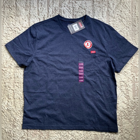 Coleman Pocket Tee T Shirt Mens XL Heather Blue Short Sleeve Branded pocket tee - Picture 1 of 6
